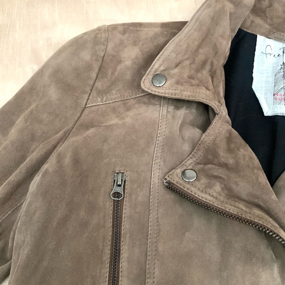 Free People 100% Suede Leather Moto Jacket - Picture 7 of 12
